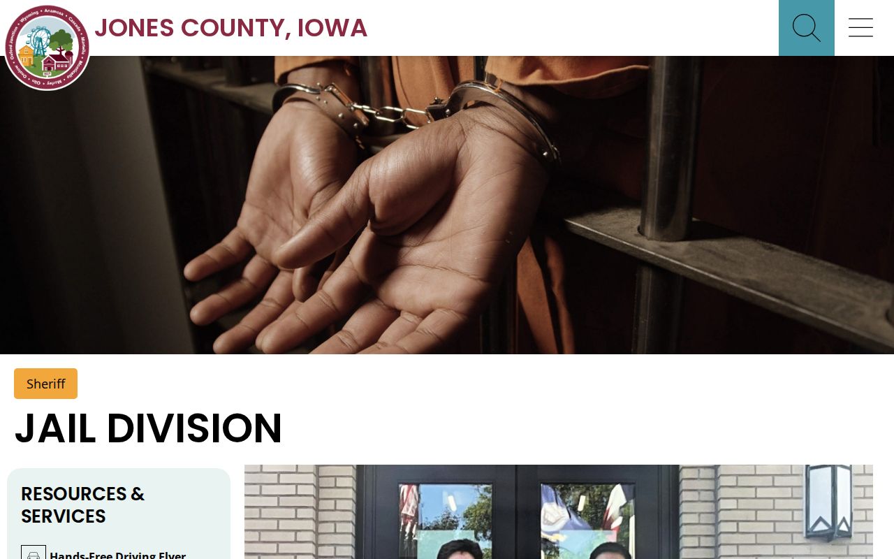 Jones County Jail Division contact page