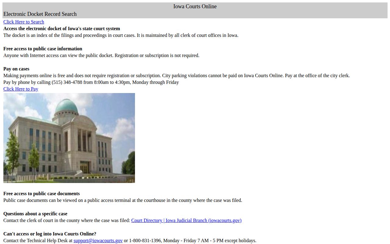 Iowa Courts Online case search